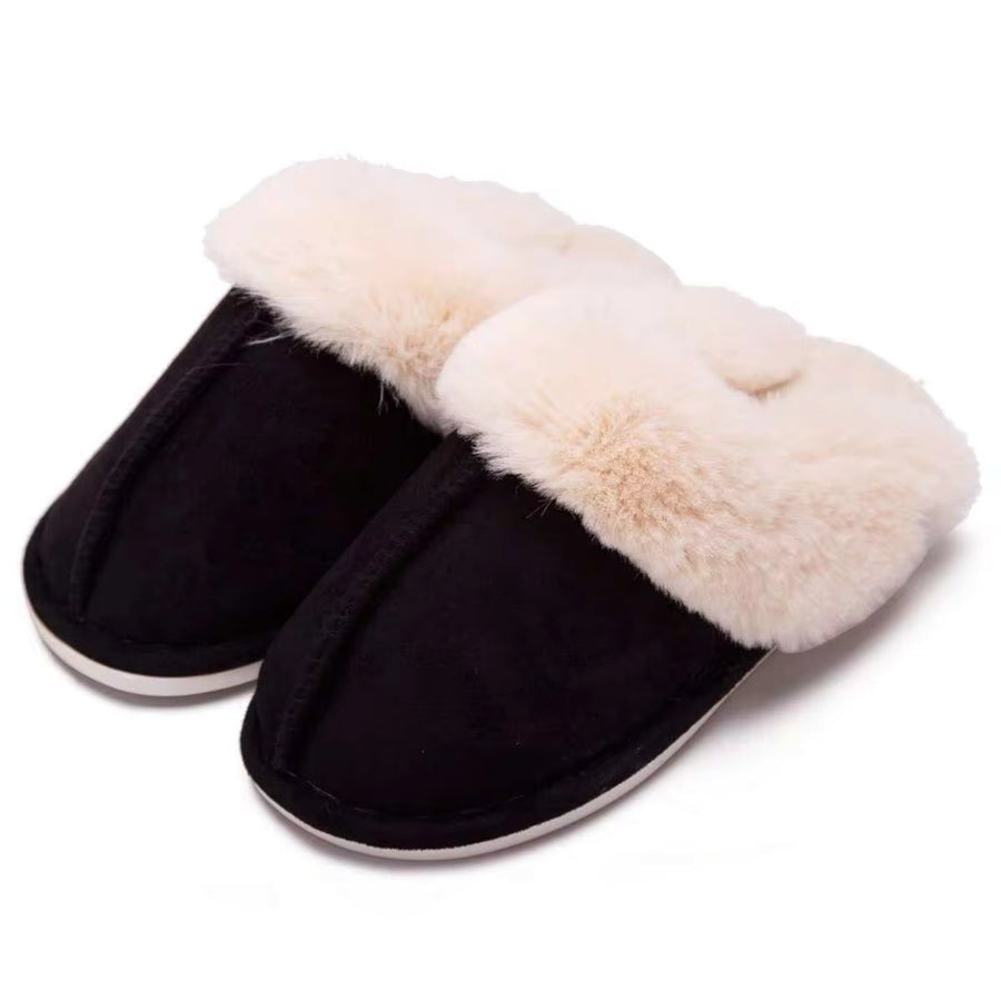Cozy Women's Slip-On Moccasins With Non-Slip Platform - Ideal For Winter Home Comfort In Soft Plush Fleece Warm House Slippers Women Shoes