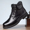 Men's High Top Round Toe Low Heel PU Upper Rubber Sole Lightweight Daily Casual Boots Daily Use