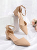Women's Ankle Strap Low Heel Pumps Dress Shoes Pointed Toe Closed Toe Comfortable Casual D'Orsay Flats
